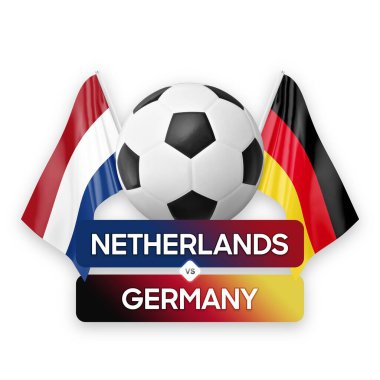 Hollanda, Almanya milli takımlarına karşı futbol müsabakası konsepti.