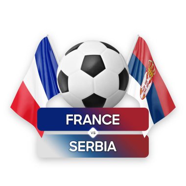 Fransa, Senegal milli takımlarına karşı futbol maçı konsepti.