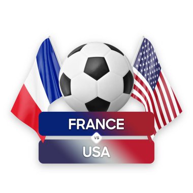Fransa, ABD milli takımlarına karşı futbol müsabakası konsepti.