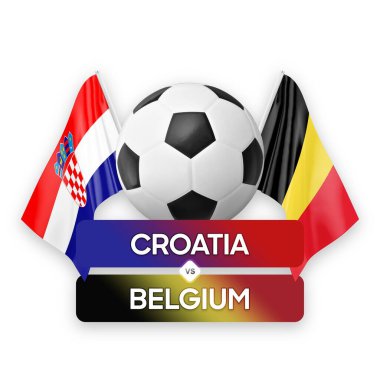 Hırvatistan, Belçika milli takımlarına karşı futbol maçı konsepti.