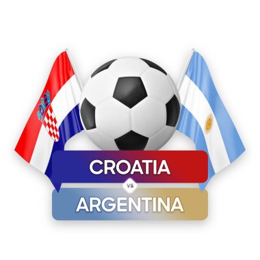 Hırvatistan Arjantin milli takımlarına karşı futbol maçı konsepti.