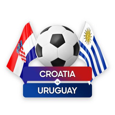 Hırvatistan Uruguay milli takımlarına karşı futbol maçı konsepti.