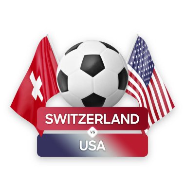 İsviçre Amerikan milli takımlarına karşı futbol müsabakası konsepti.
