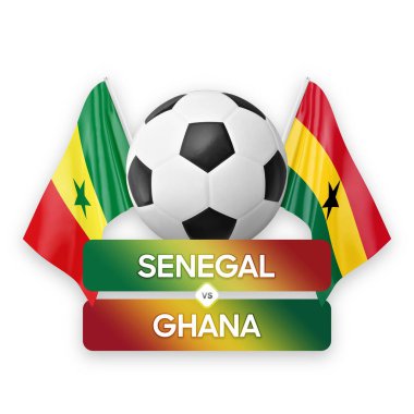 Senegal Gana milli takımlarına karşı futbol maçı konsepti.