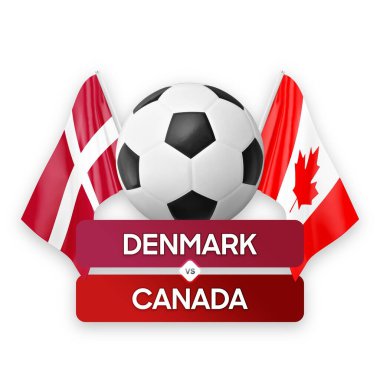 Danimarka, Kanada milli takımlarına karşı futbol maçı konsepti.