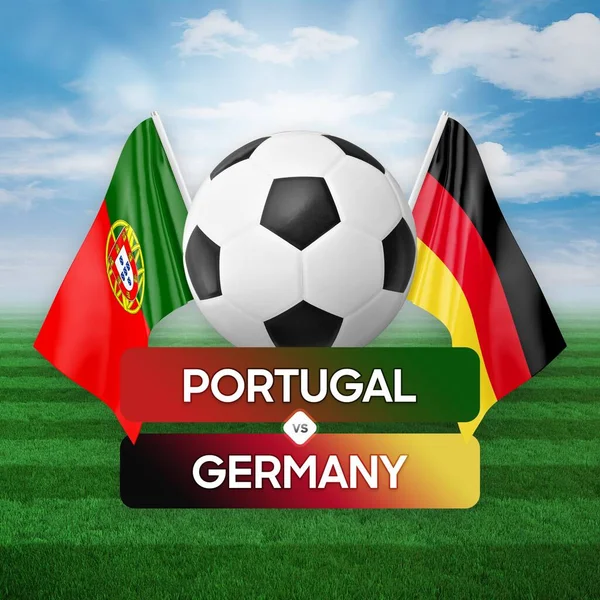 Португалія Проти Німеччини Концепція Футбольного Змагання Футболу — стокове фото