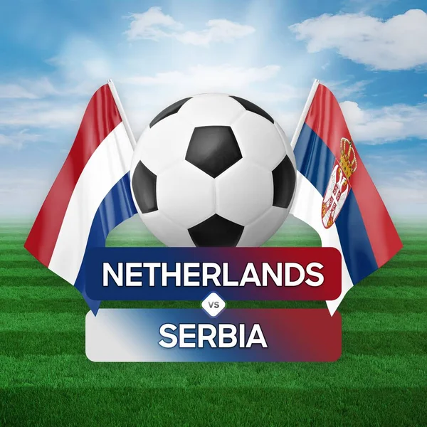 stock image Netherlands vs Serbia national teams soccer football match competition concept.