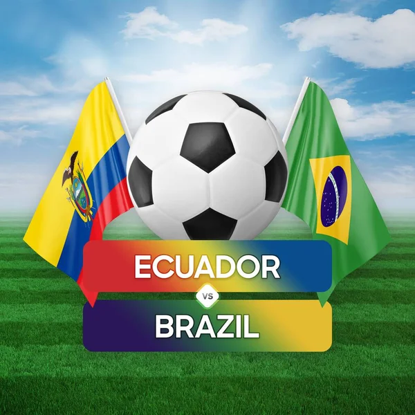 Ecuador Brasilien Landslag Fotboll Fotbollstävling Koncept — Stockfoto