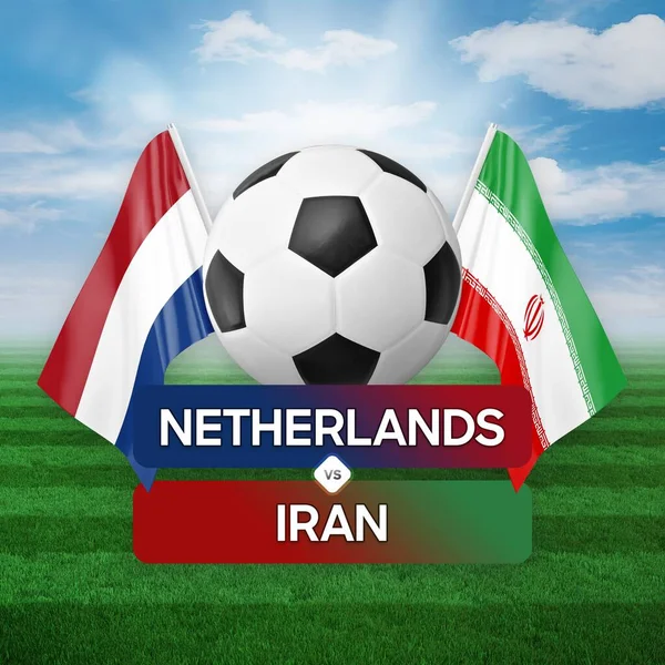 Netherlands vs Iran national teams soccer football match competition concept.