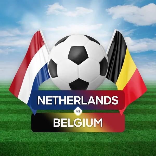 Nizozemsko Belgie Národní Týmy Fotbalový Zápas Soutěžní Koncept — Stock fotografie