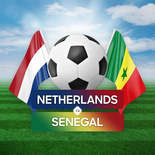 Países Bajos Senegal Equipos Nacionales Fútbol Partido Concepto Competición —  Fotos de Stock