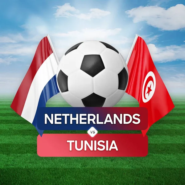 Netherlands Tunisia National Teams Soccer Football Match Competition Concept — Stock Photo, Image