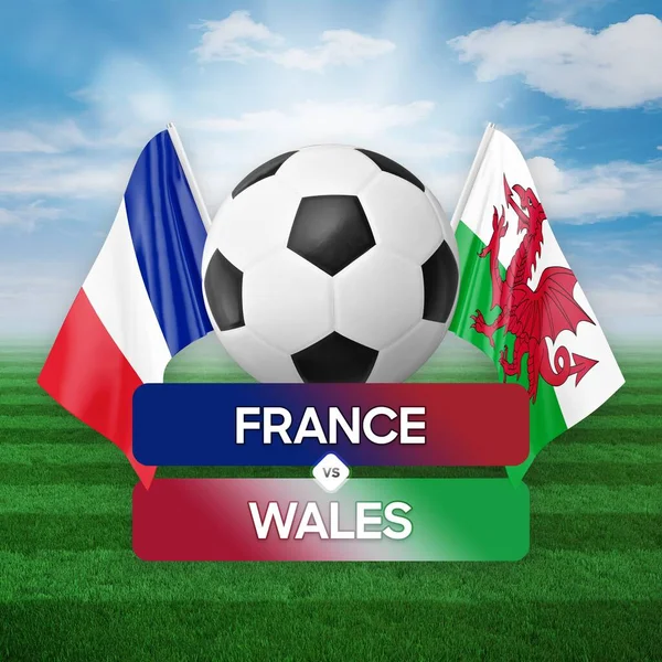 France vs wales national teams soccer football match competition concept.