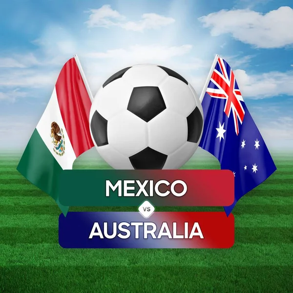 stock image Mexico vs Australia national teams soccer football match competition concept.