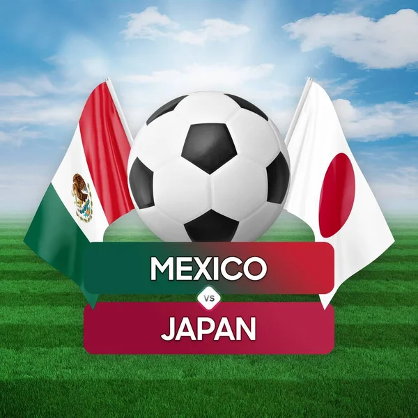 stock image Mexico vs Japan national teams soccer football match competition concept.