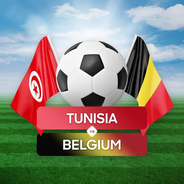 Tunisia Belgium National Teams Soccer Football Match Competition Concept — Stock Photo, Image