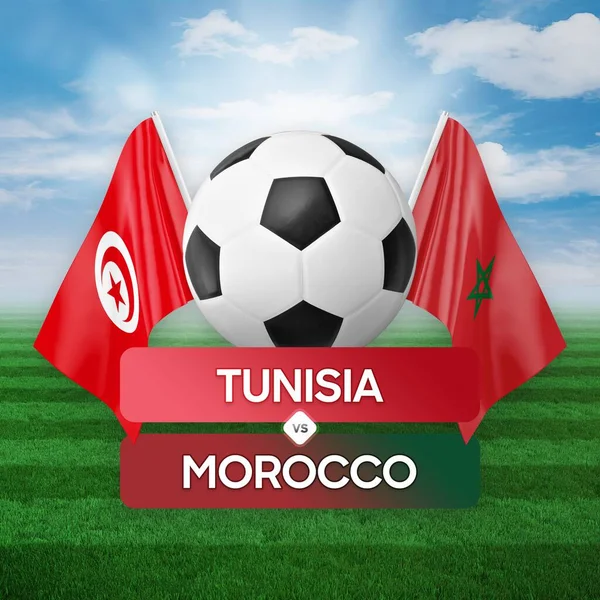 Tunisia Morocco National Teams Soccer Football Match Competition Concept — Stock Photo, Image