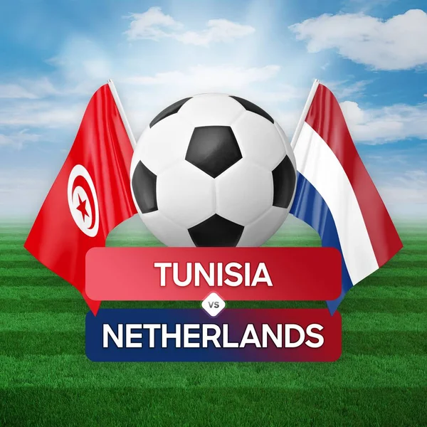 Tunisia Netherlands National Teams Soccer Football Match Competition Concept — Stock Photo, Image