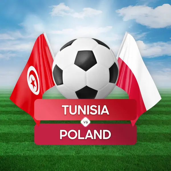 Tunisia Poland National Teams Soccer Football Match Competition Concept — Stock Photo, Image