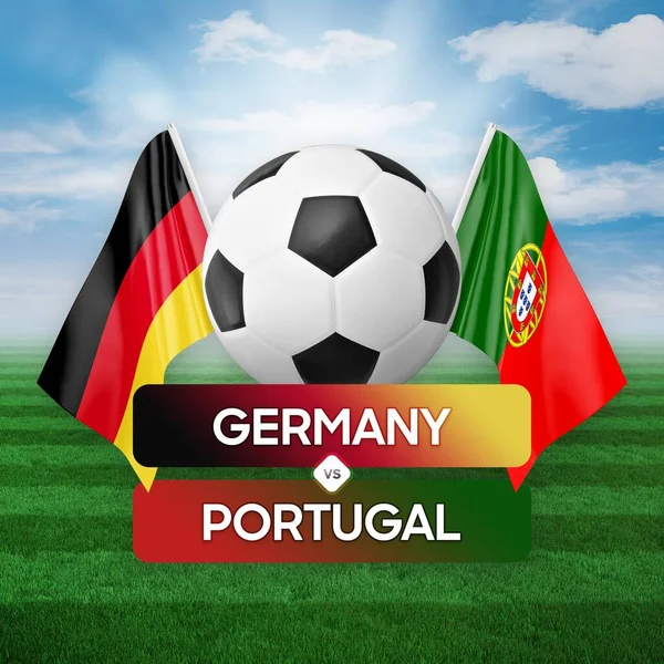 Німеччина Проти Португалії Концепція Футбольного Змагання Футболу — стокове фото