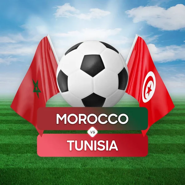 Morocco Tunisia National Teams Soccer Football Match Competition Concept — Stock Photo, Image
