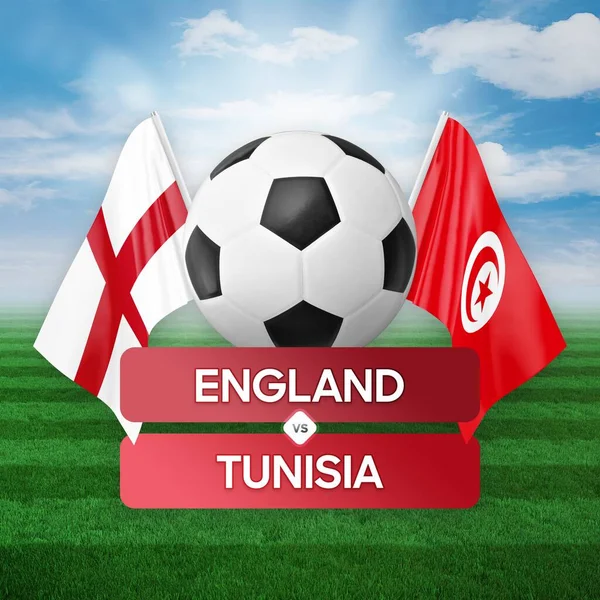 stock image England vs Tunisia national teams soccer football match competition concept.