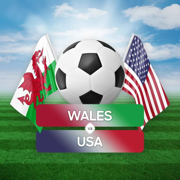 stock image Wales vs USA national teams soccer football match competition concept.