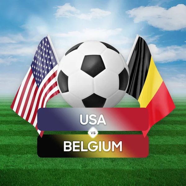 Usa Belgie Národní Týmy Fotbalový Zápas Soutěžní Koncept — Stock fotografie
