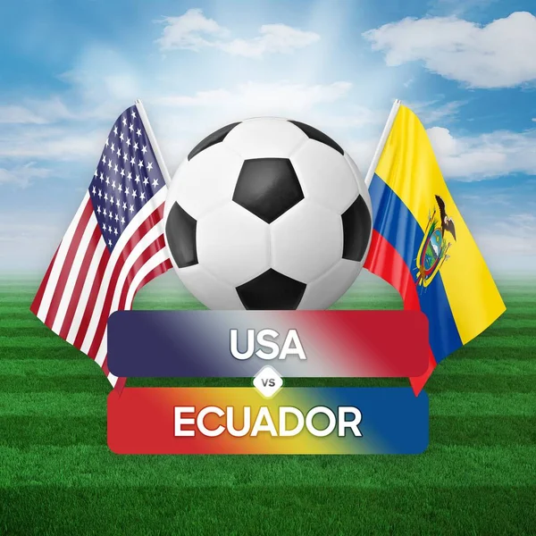 アメリカVsエクアドル代表サッカー試合のコンセプト — ストック写真