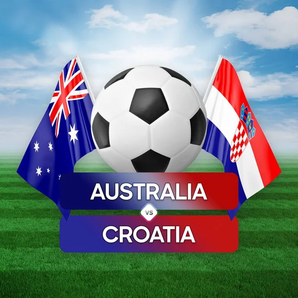 澳大利亚对克罗地亚国家足球队足球比赛概念 — 图库照片