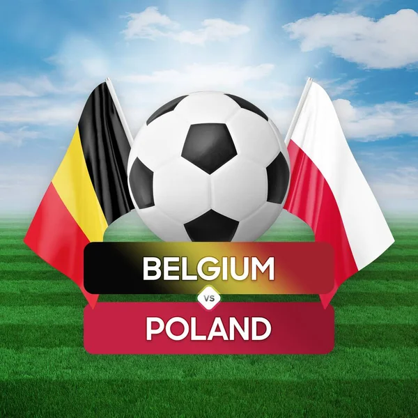 Bélgica Polonia Selecciones Nacionales Fútbol Partido Concepto Competición —  Fotos de Stock