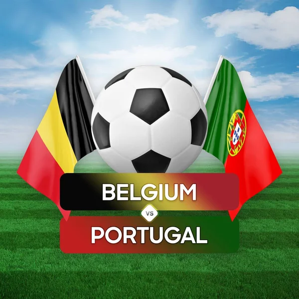 Belgium Portugália Nemzeti Csapatok Labdarúgó Mérkőzés Verseny Koncepció — Stock Fotó