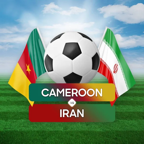 Cameroon vs Iran national teams soccer football match competition concept.