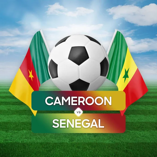 Camerún Senegal Equipos Nacionales Fútbol Partido Concepto Competición —  Fotos de Stock