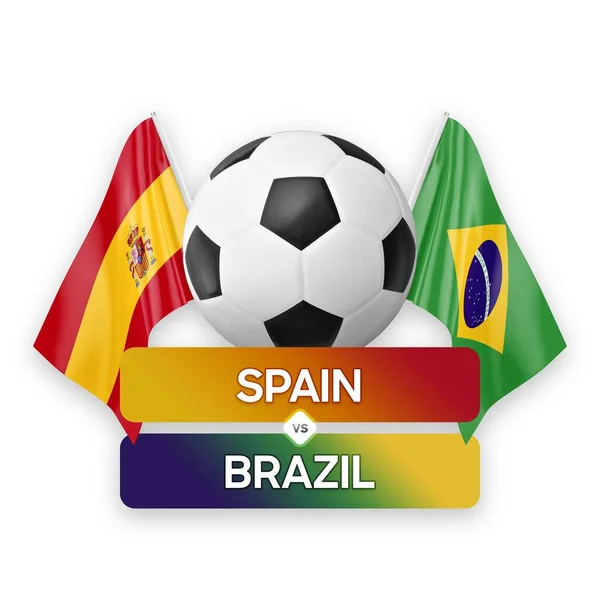 Espagne Brésil Équipes Nationales Football Match Concept Compétition — Photo