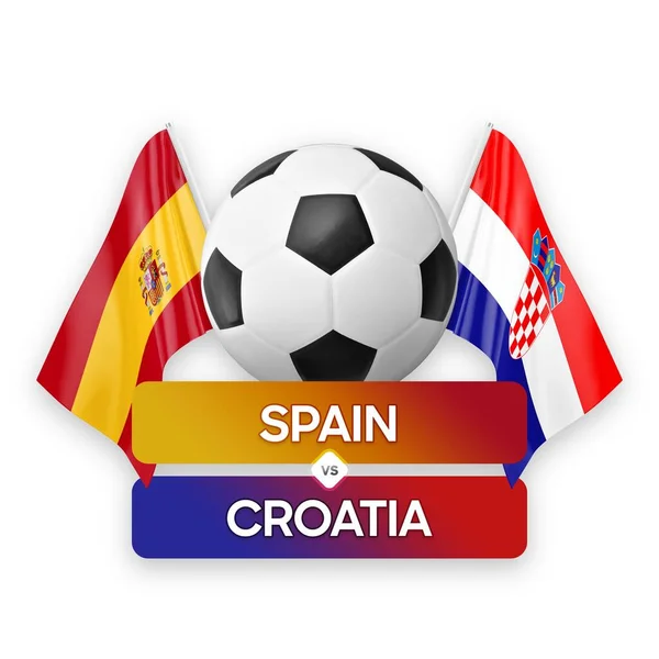 Španělsko Chorvatsko Národní Týmy Fotbalový Zápas Soutěžní Koncept — Stock fotografie