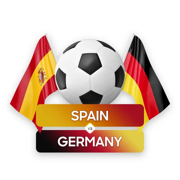 Španělsko Německo Národní Týmy Fotbalový Zápas Soutěžní Koncept — Stock fotografie