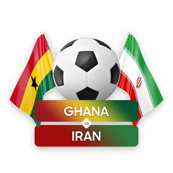 Ghana vs Iran national teams soccer football match competition concept.