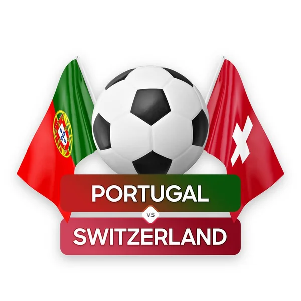 Portugal Schweiz Nationalmannschaften Fußballspiel Wettbewerbskonzept — Stockfoto