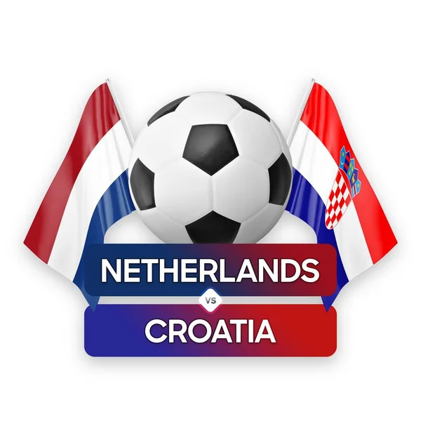 Fußballspiel Wettbewerbskonzept Niederlande Kroatien — Stockfoto