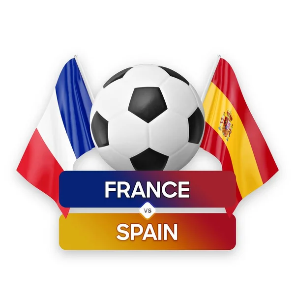 França Espanha Seleções Nacionais Futebol Conceito Competição Jogo Futebol — Fotografia de Stock