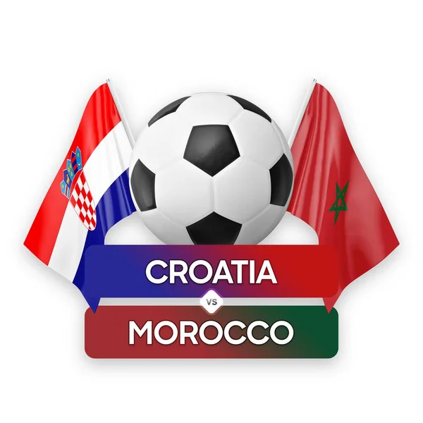 Chorvatsko Maroko Národní Týmy Fotbalový Zápas Soutěžní Koncept — Stock fotografie