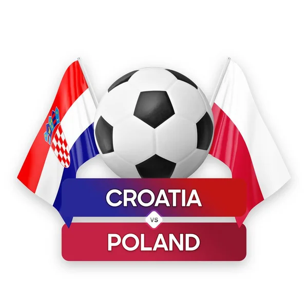 Chorvatsko Polsko Národní Týmy Fotbalový Zápas Soutěžní Koncept — Stock fotografie