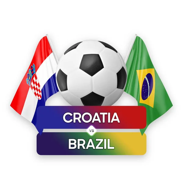 Fußball Länderspiel Konzept Kroatien Brasilien — Stockfoto