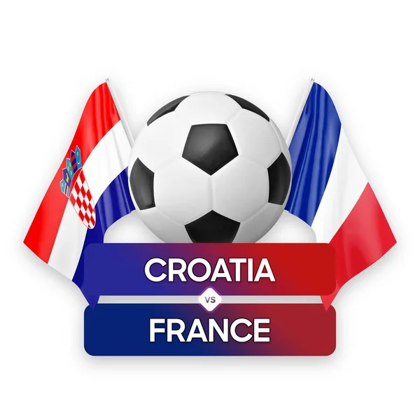 Chorvatsko Francie Národní Týmy Fotbalový Zápas Soutěžní Koncept — Stock fotografie