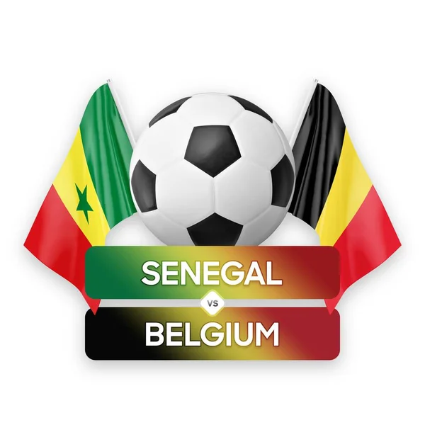 Senegal Belgia Drużyny Narodowe Mecz Piłki Nożnej Koncepcja Konkursu — Zdjęcie stockowe