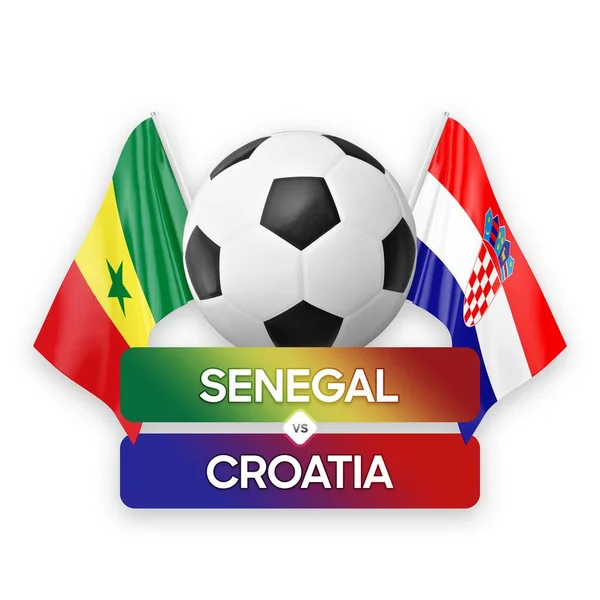 塞内加尔对克罗地亚国家足球队足球比赛概念 — 图库照片