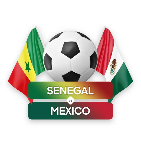 塞内加尔对墨西哥国家足球队足球比赛概念 — 图库照片