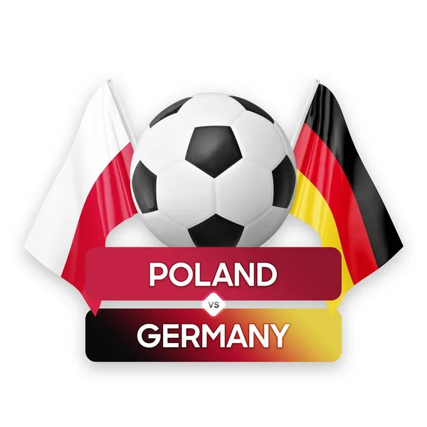 Polonya Almanya Karşı Milli Takımlar Futbol Müsabakası Konsepti — Stok fotoğraf