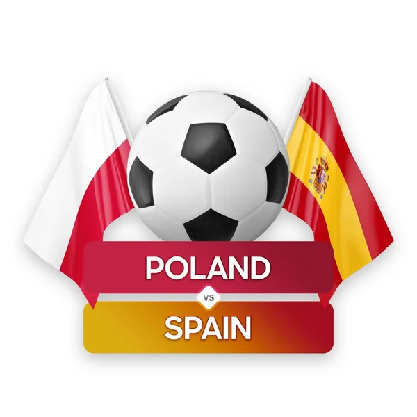 波兰对西班牙国家足球队足球比赛概念 — 图库照片